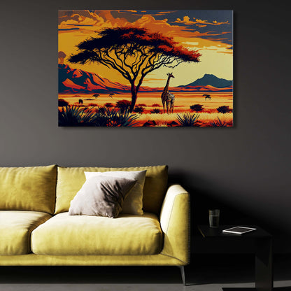 African Sunset Wall Art