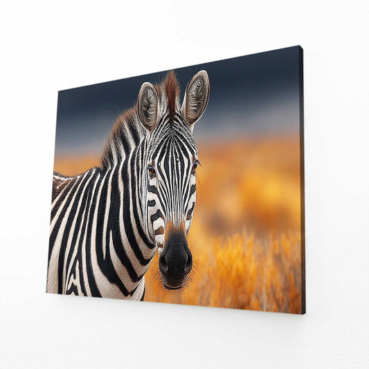 African Zebra Canvas – angled canvas view on white background