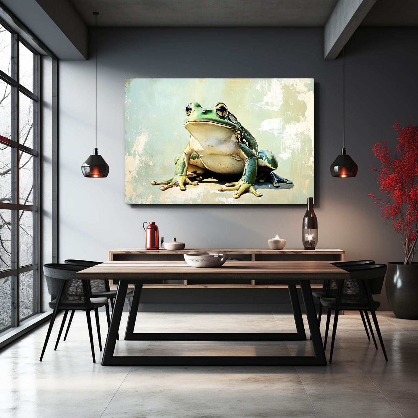 Aged Wall Frog Wall Decor – styled in a furnished interior