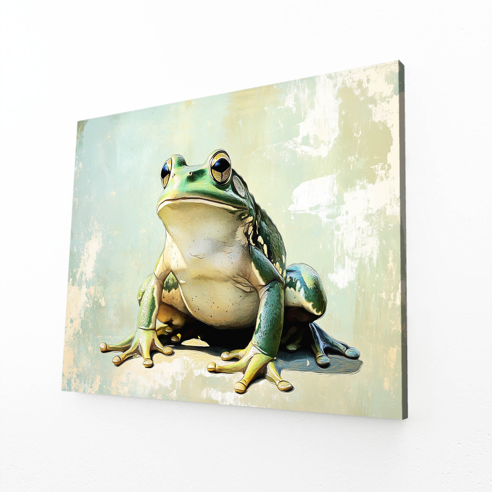 Aged Wall Frog Wall Decor – canvas print on white background