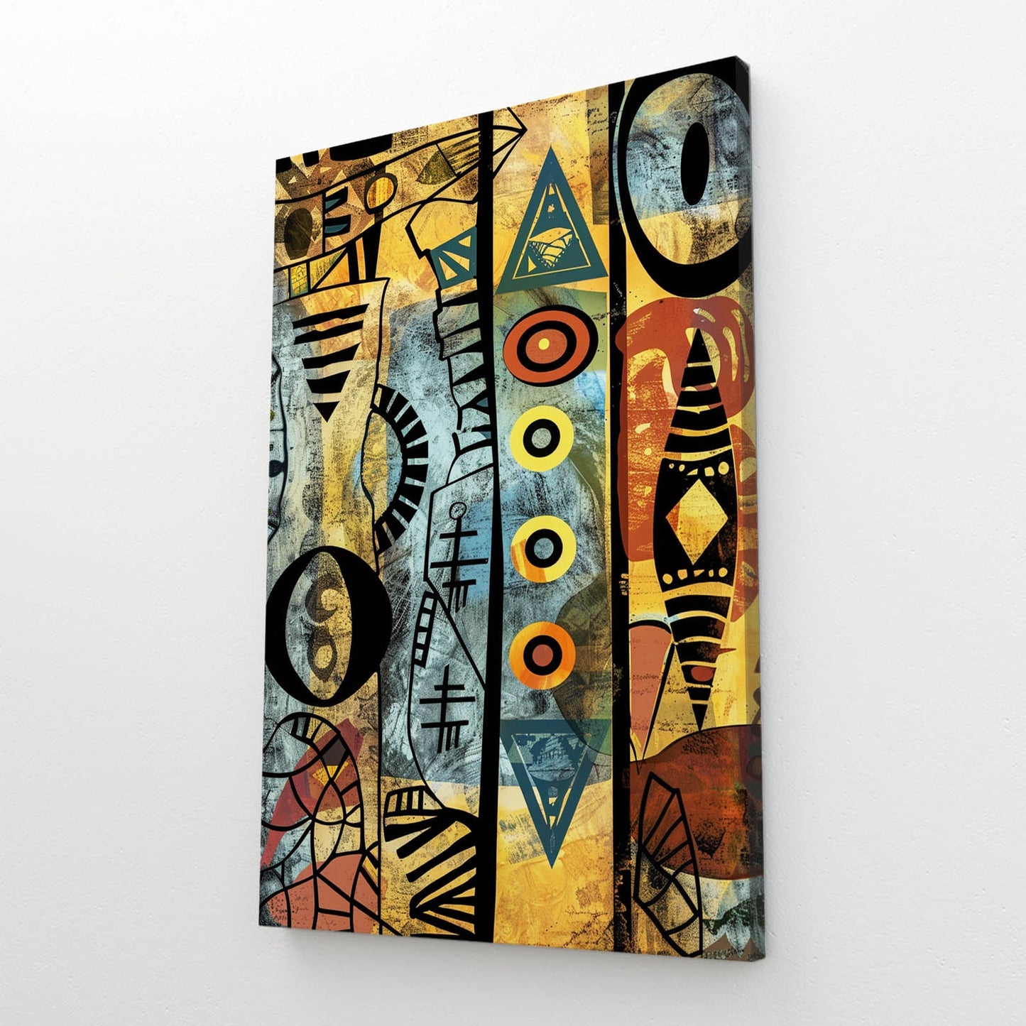 Amazing African Art Canvas — abstract canvas print in orange tones, view 2