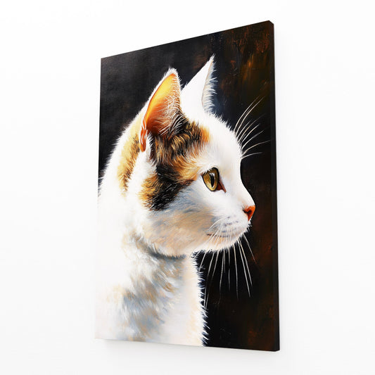 Amber Gaze Profile Cat Wall Art