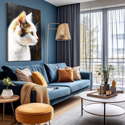 Amber Gaze Profile Cat Wall Art