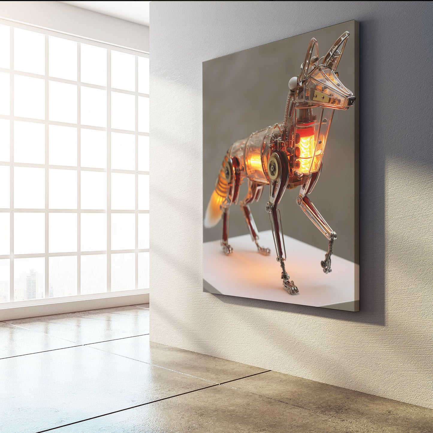 Amber Mechanical Deer Steampunk Wall Decor – styled in a furnished interior