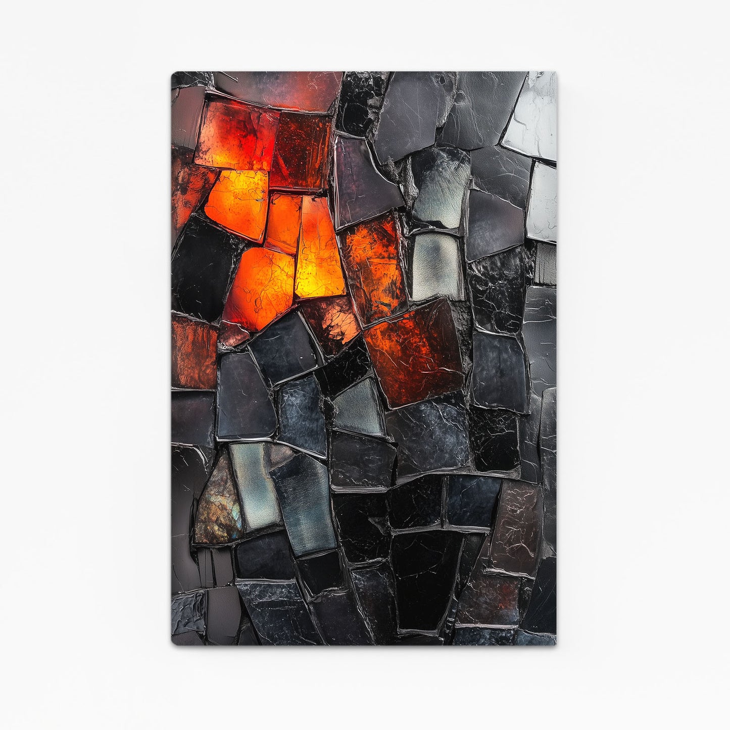Amber Mosaic Shards Abstract Wall Decor – amber mosaic shards abstract canvas print