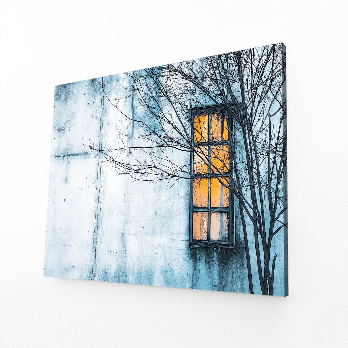 Amber Window Wall Art Photography – angled canvas view on white background