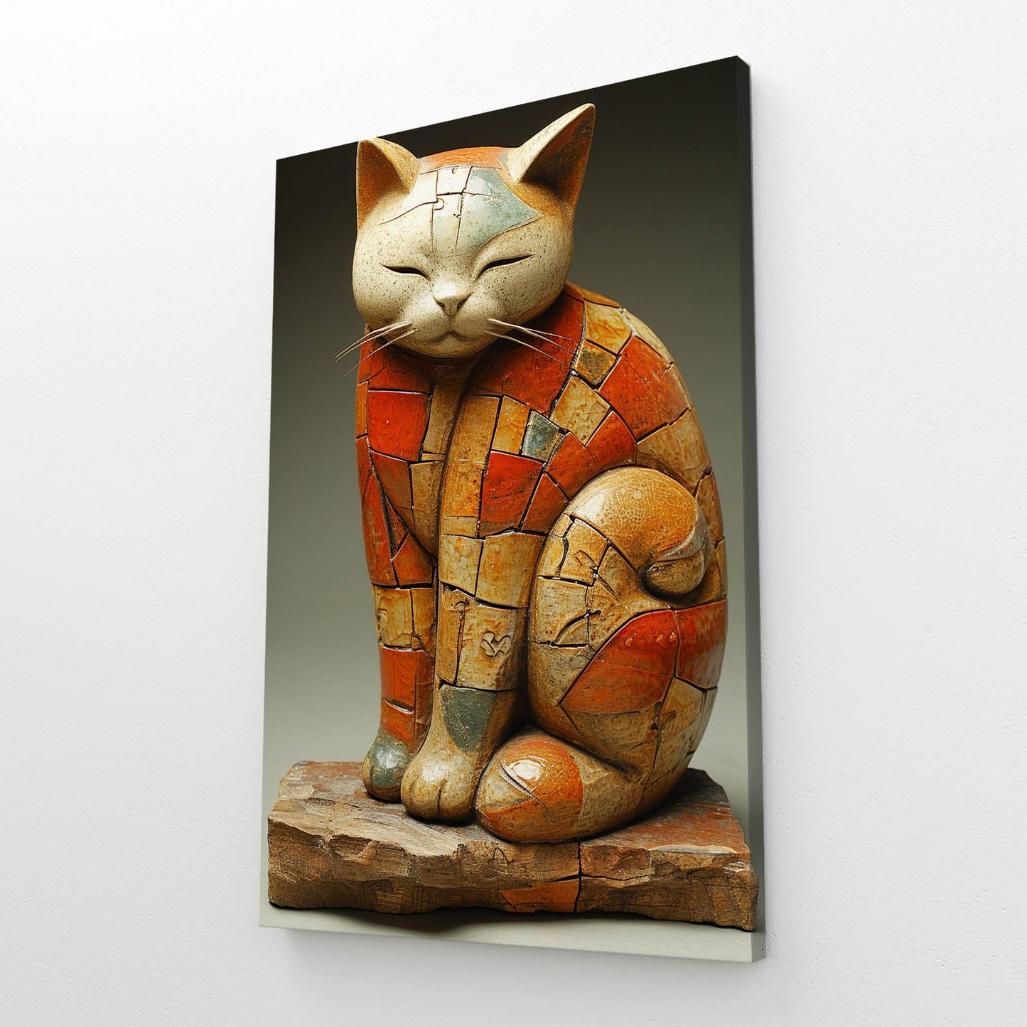 Ancient Cat Mosaic Wall Art