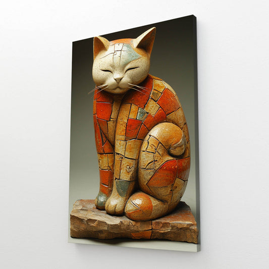 Ancient Cat Mosaic Wall Art