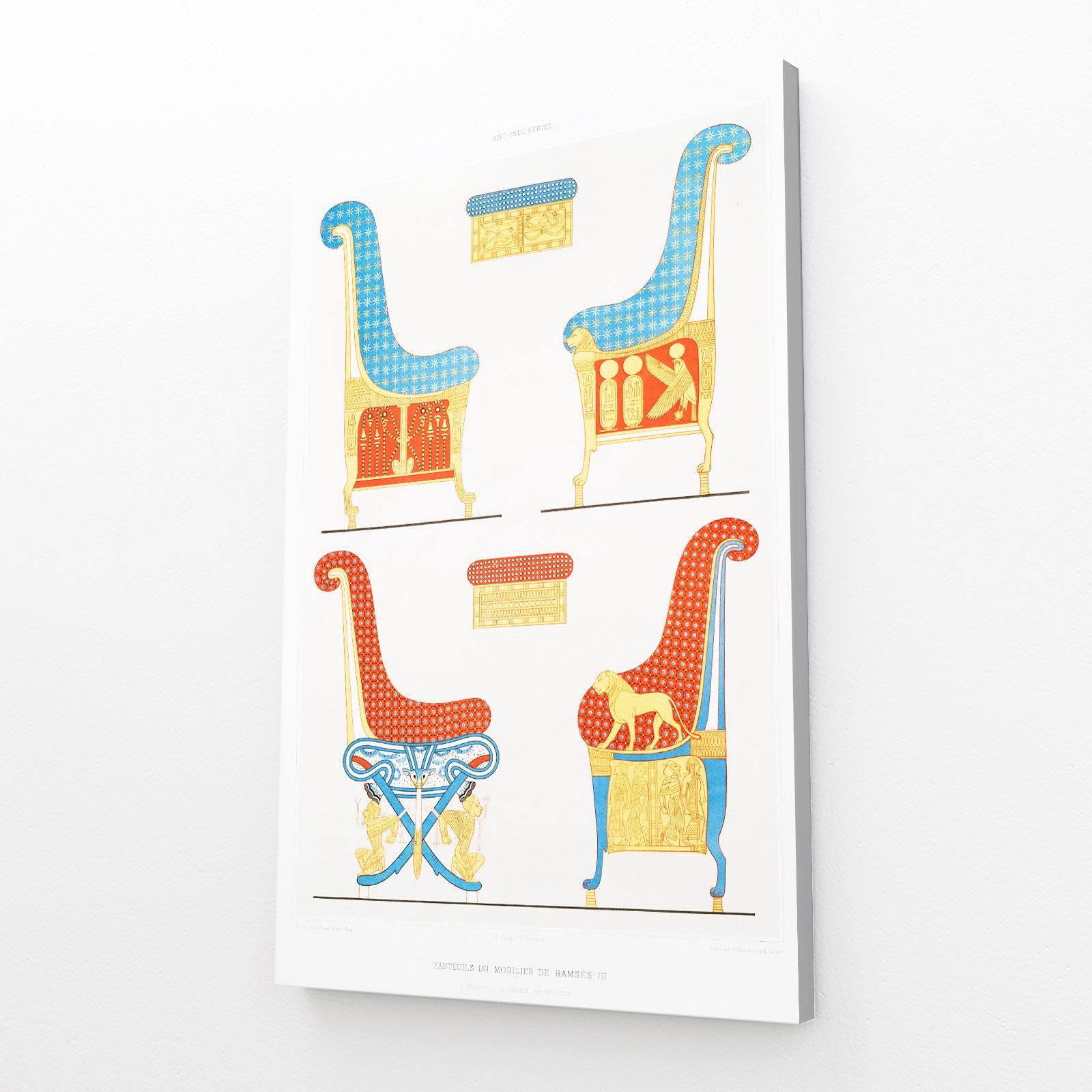 Ancient Furniture Chart Egyptian Wall Decor – canvas print on white background