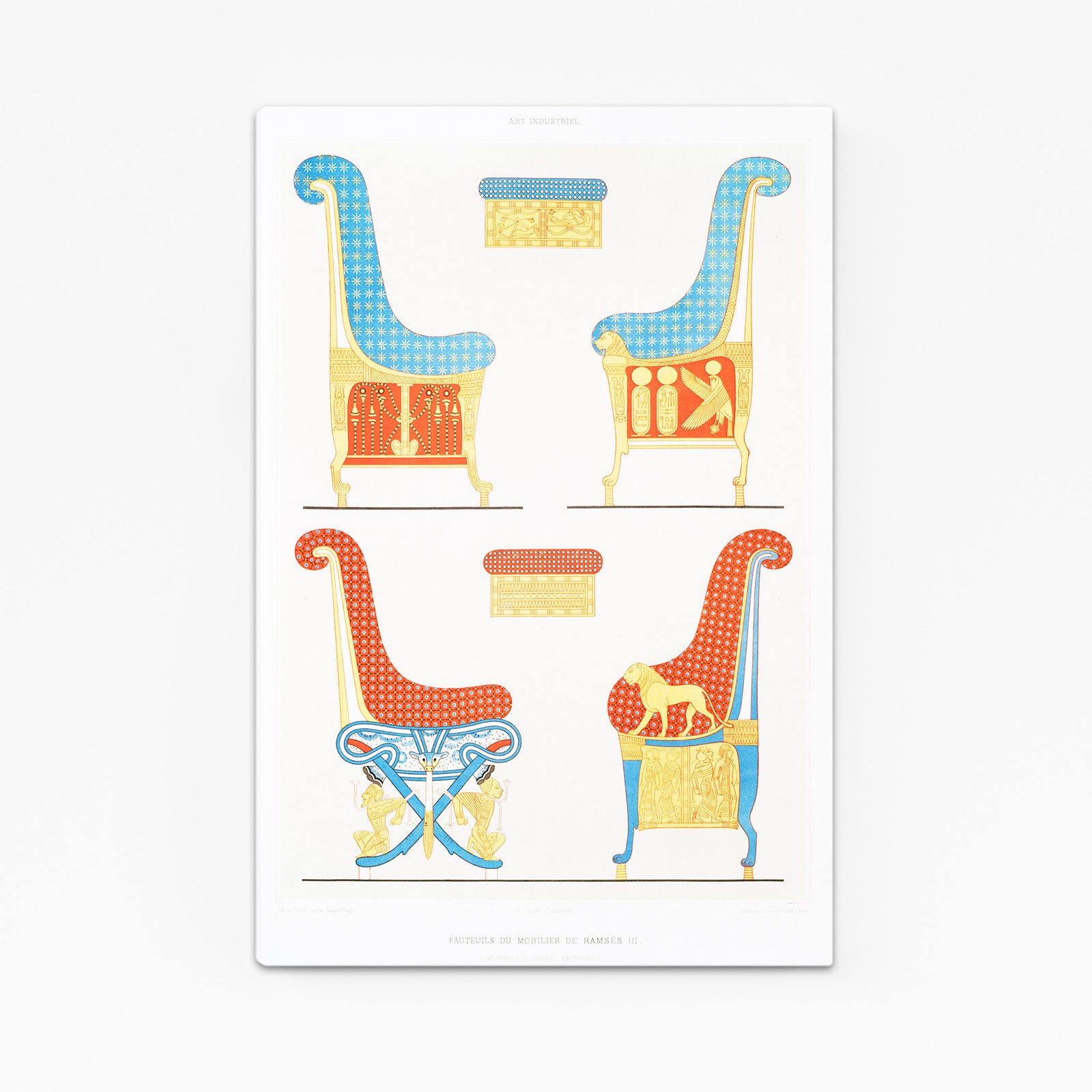 Ancient Furniture Chart Egyptian Wall Decor – angled canvas view on white background