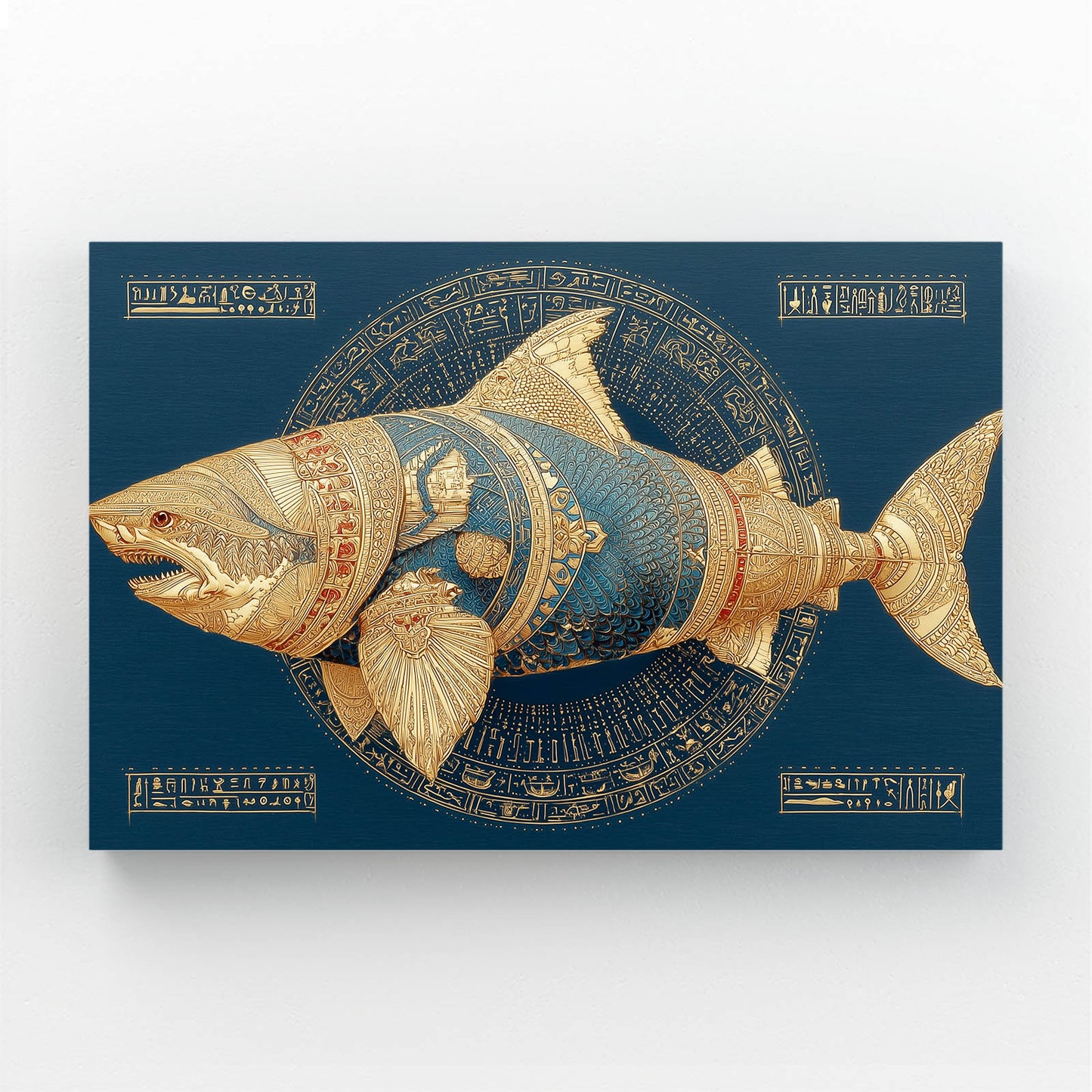 Ancient Gold Emblem Shark Art – ancient gold emblem shark canvas print