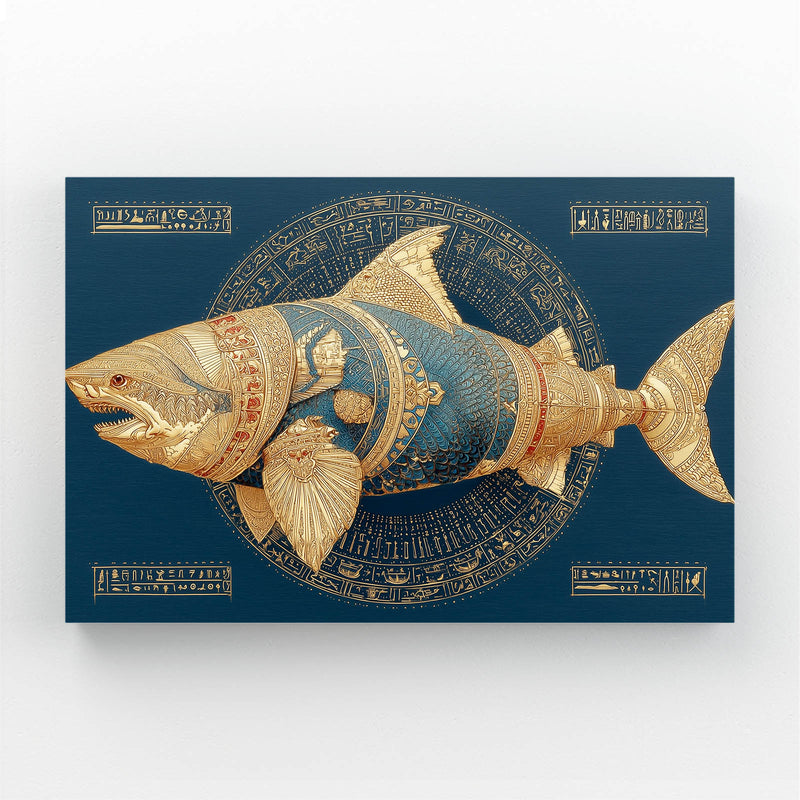 Ancient Gold Emblem Shark Art – ancient gold emblem shark canvas print