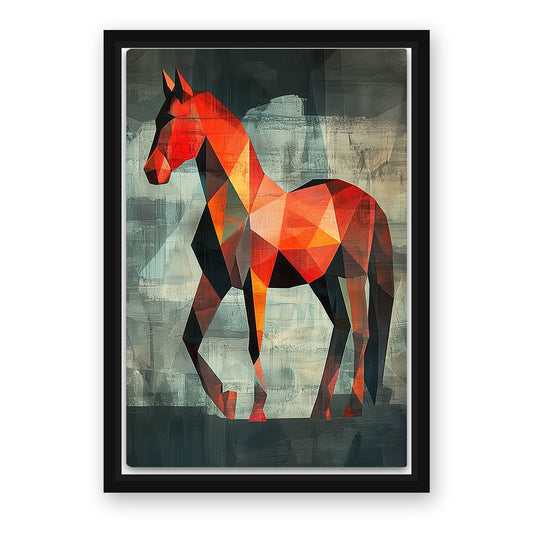 Ancient Horse Artwork – with Premium Black wood frame