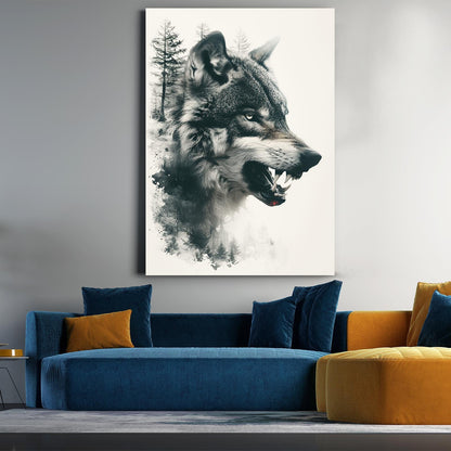 Angry Wolf Wall Art