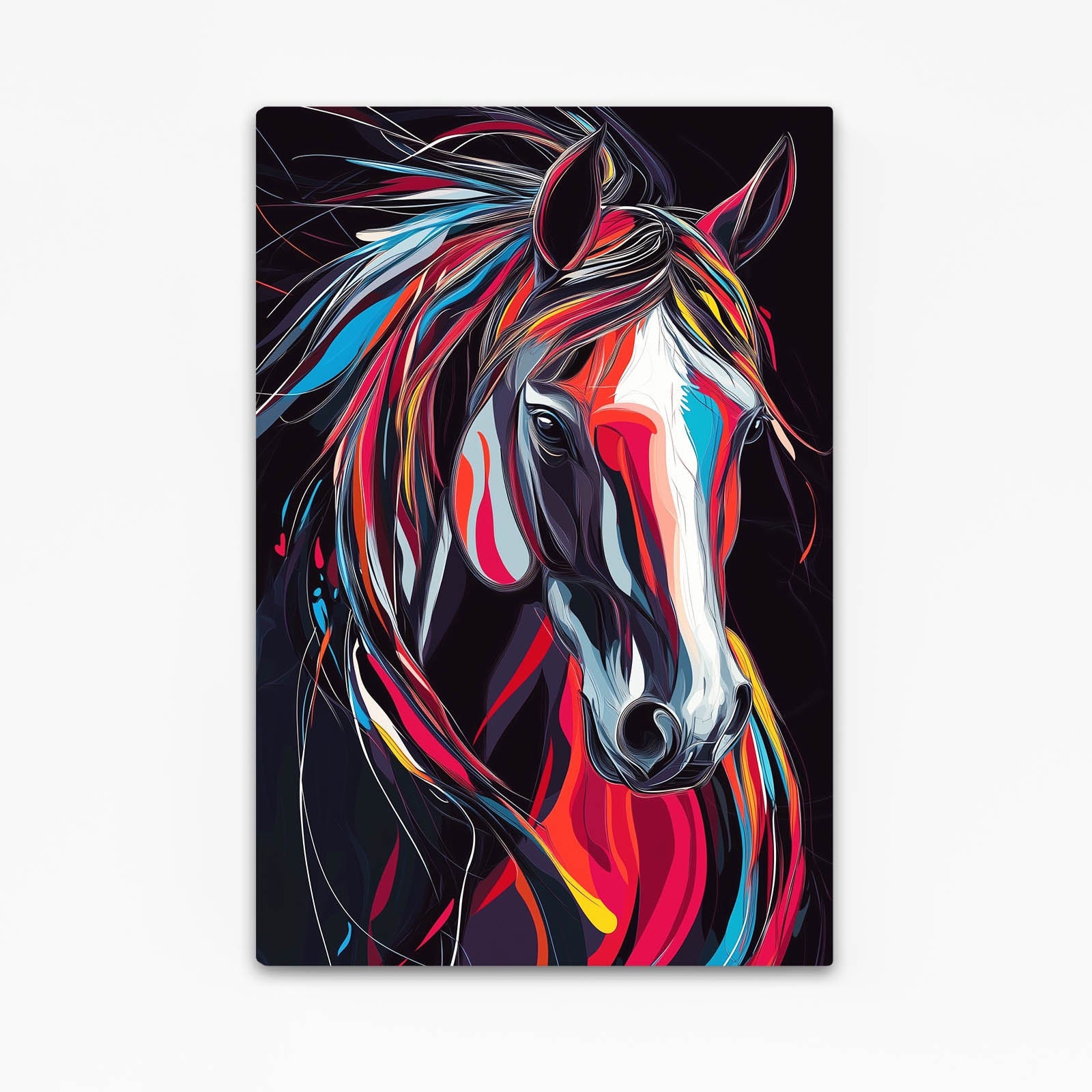 Animal Horse Canvas Art – angled canvas view on white background