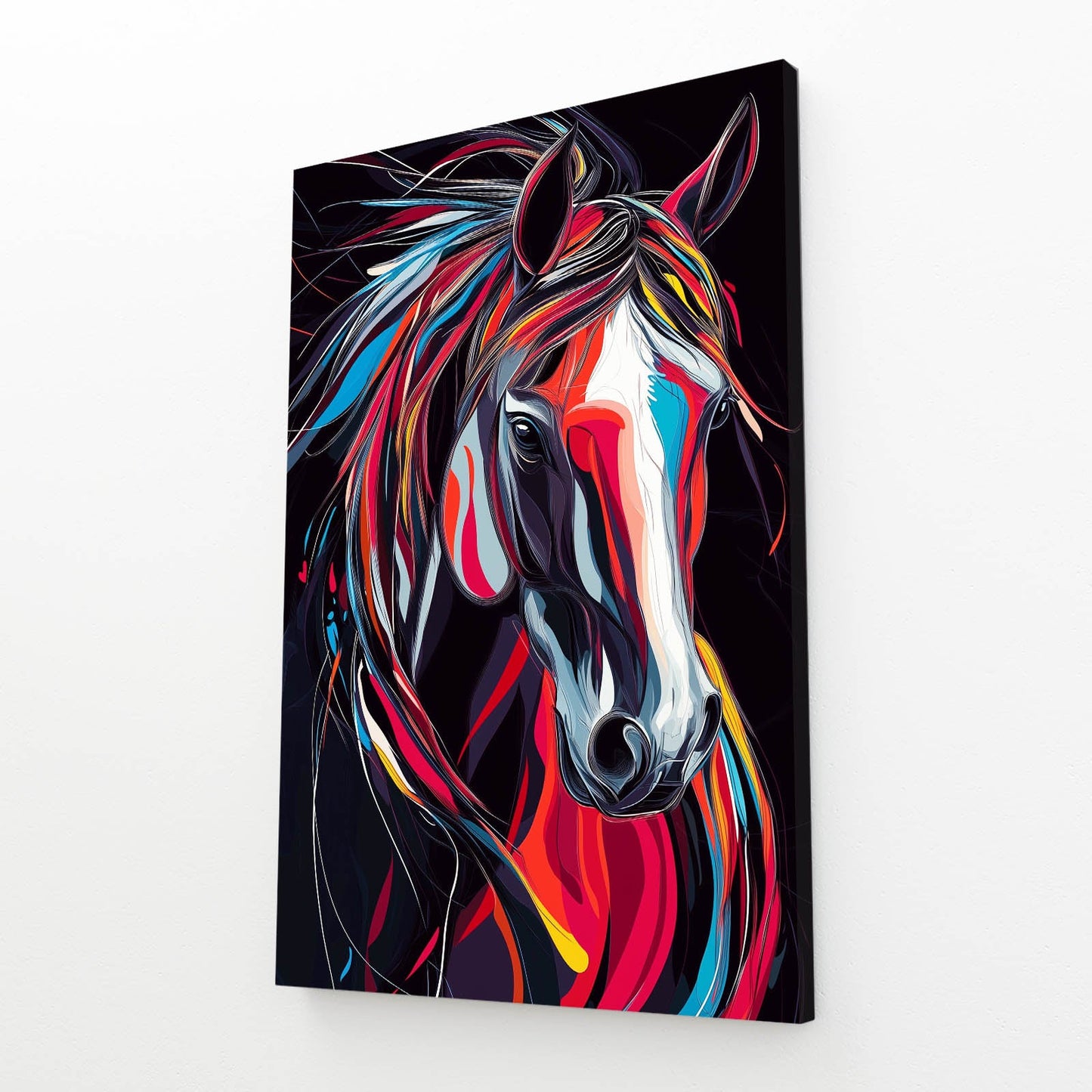 Animal Horse Canvas Art – angled canvas view on white background
