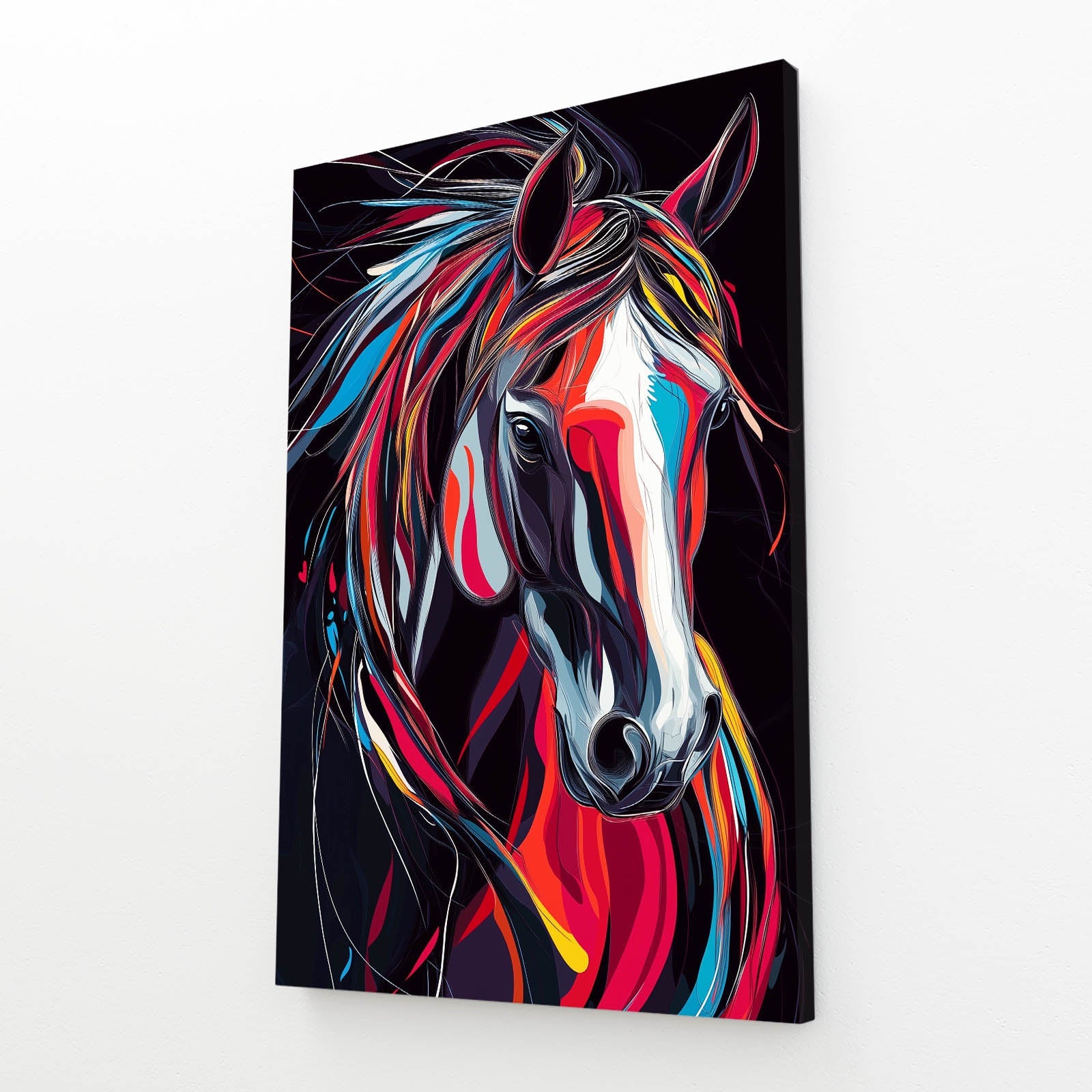 Animal Horse Canvas Art – angled canvas view on white background