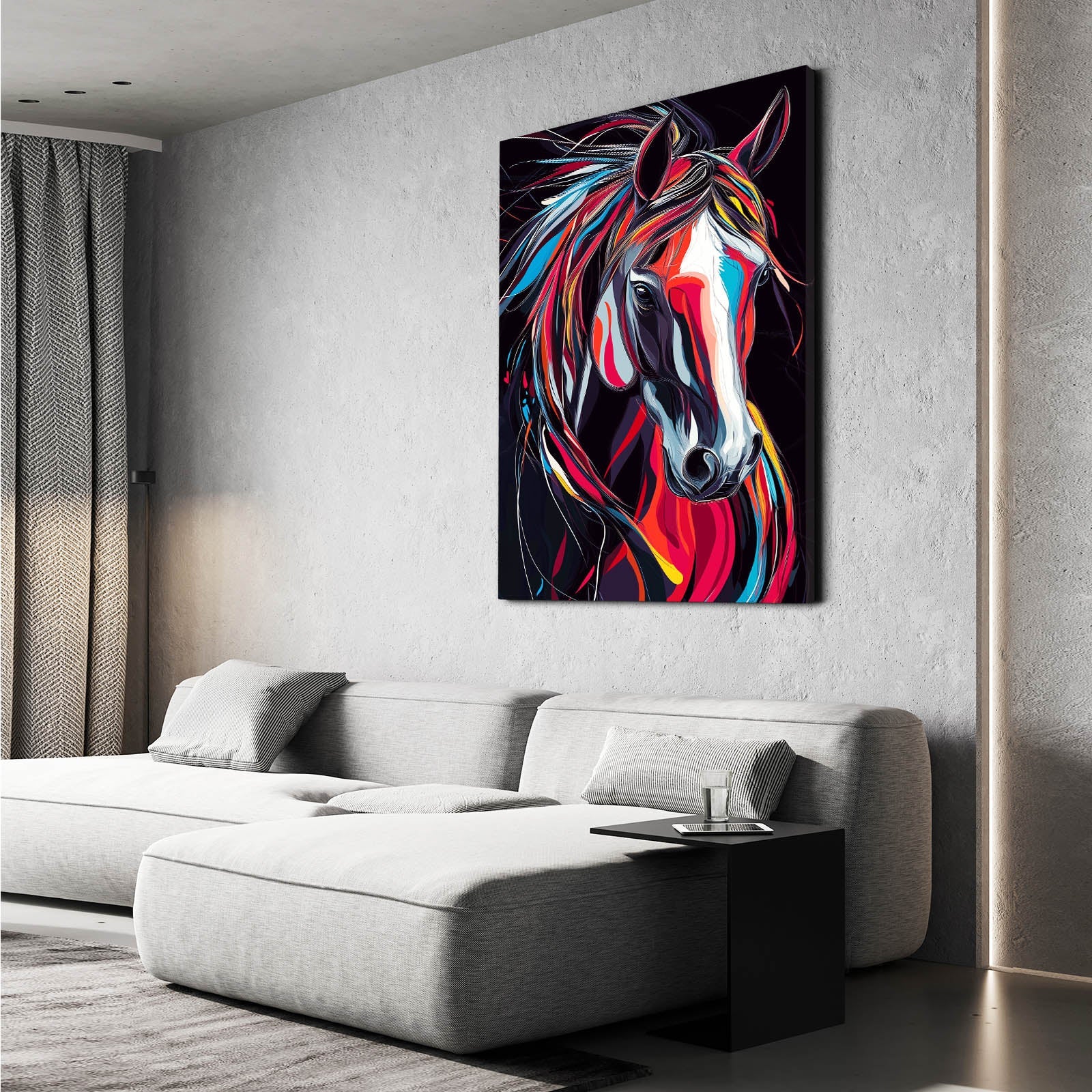 Animal Horse Canvas Art – angled canvas view on white background