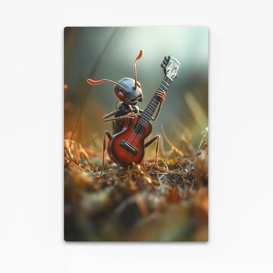 Ant Guitar Serenade Cool Art — realism canvas print, canvas print on white background