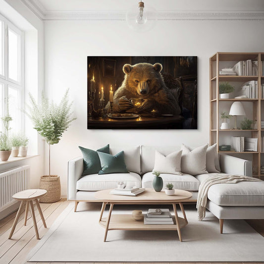 Anthro Bear Art — contemporary canvas print in brown tones, view 3