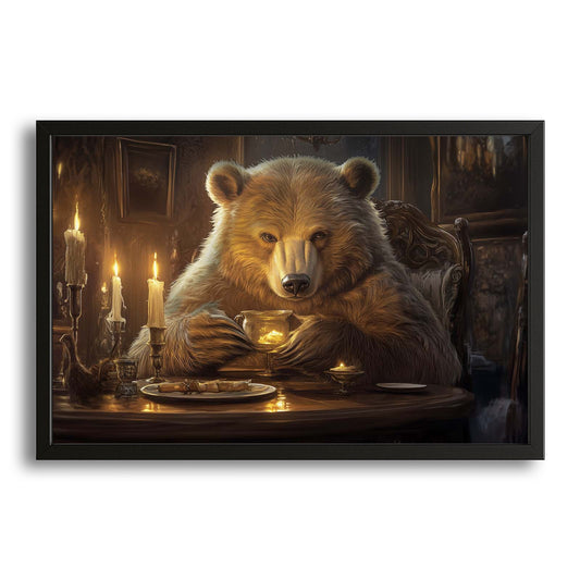 Anthro Bear Art — contemporary canvas print in brown tones, canvas print on white background