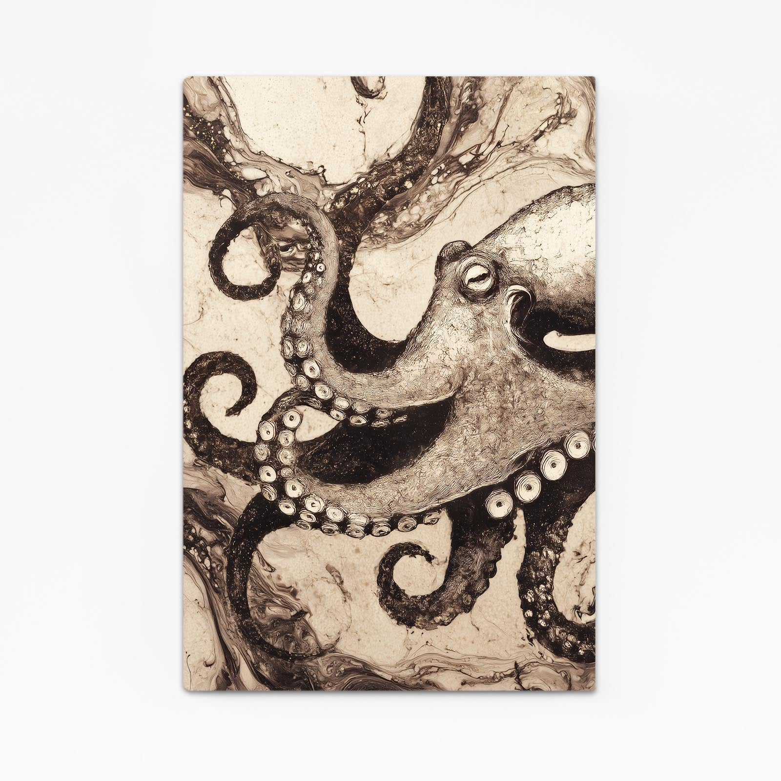 Antique Ink Plate Octopus Wall Decor – antique ink plate octopus canvas print