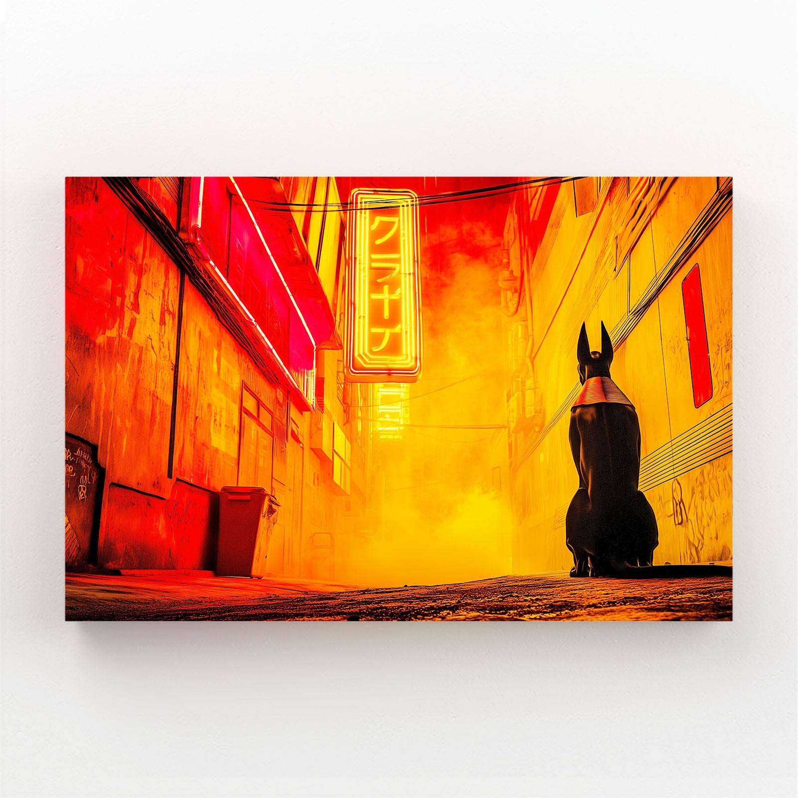 Anubis Neon Street Egyptian Wall Art – anubis neon street egyptian canvas print
