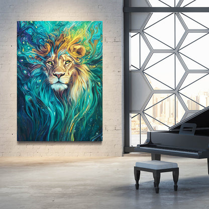Aqua Spirit Lion Artwork