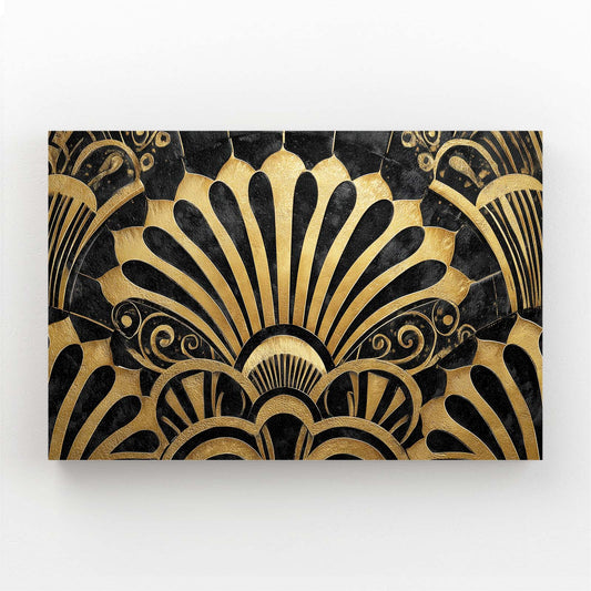 Art Deco Fans Gold Canvas – art deco fans gold canvas print