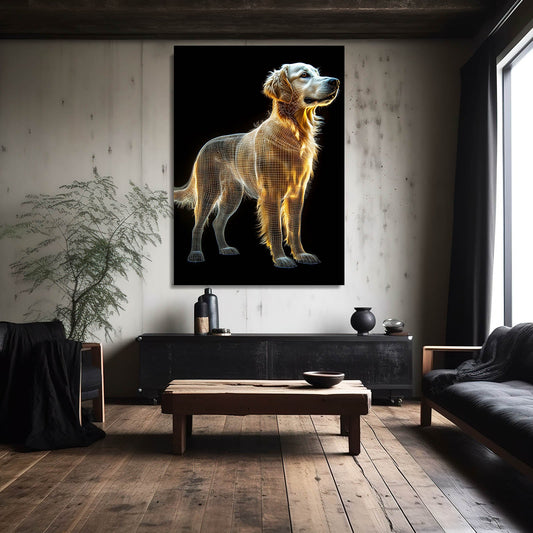 Art Dog — 3d canvas print in brown tones, view 3