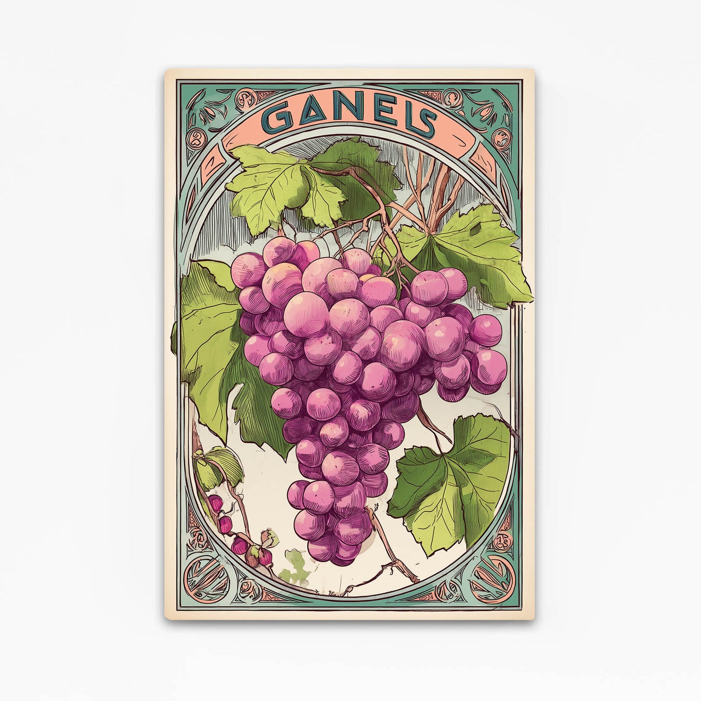Art Nouveau Grapes Fruit Canvas Art – art nouveau grapes fruit canvas print