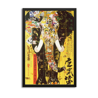 Asian Collage Elephant Art