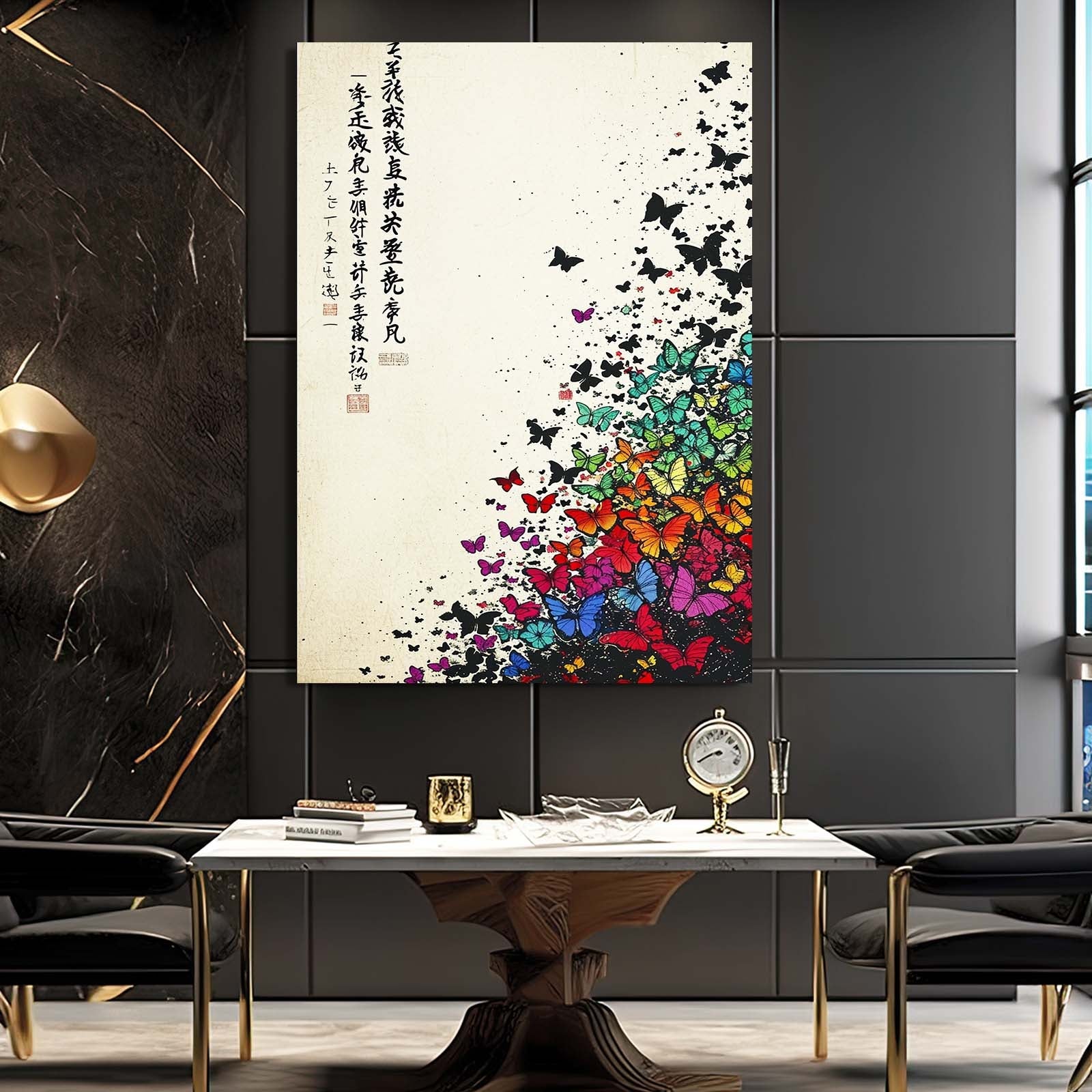 Asian Rainbow Butterfly Wall Art