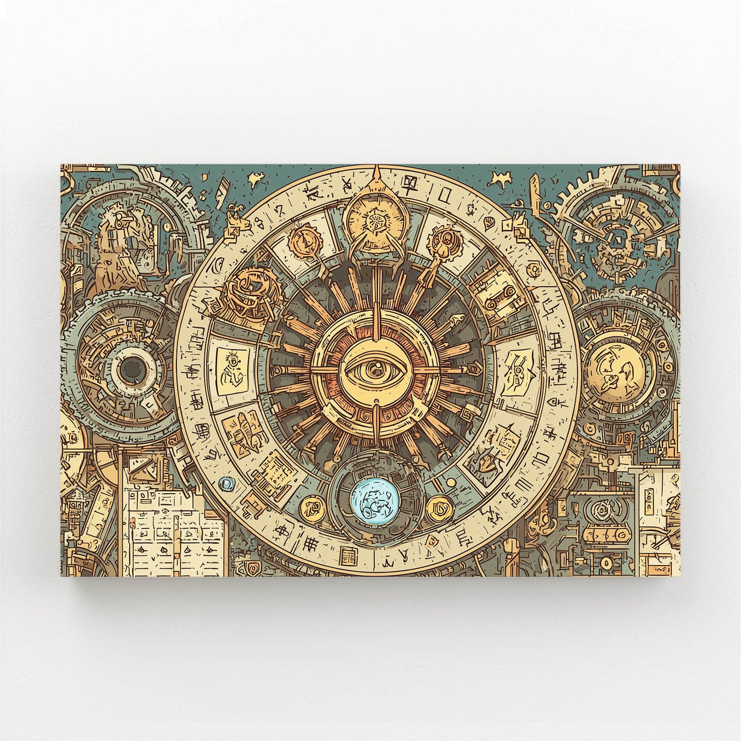 Astral Gear Mandala Steampunk Wall Art – astral gear mandala steampunk canvas print