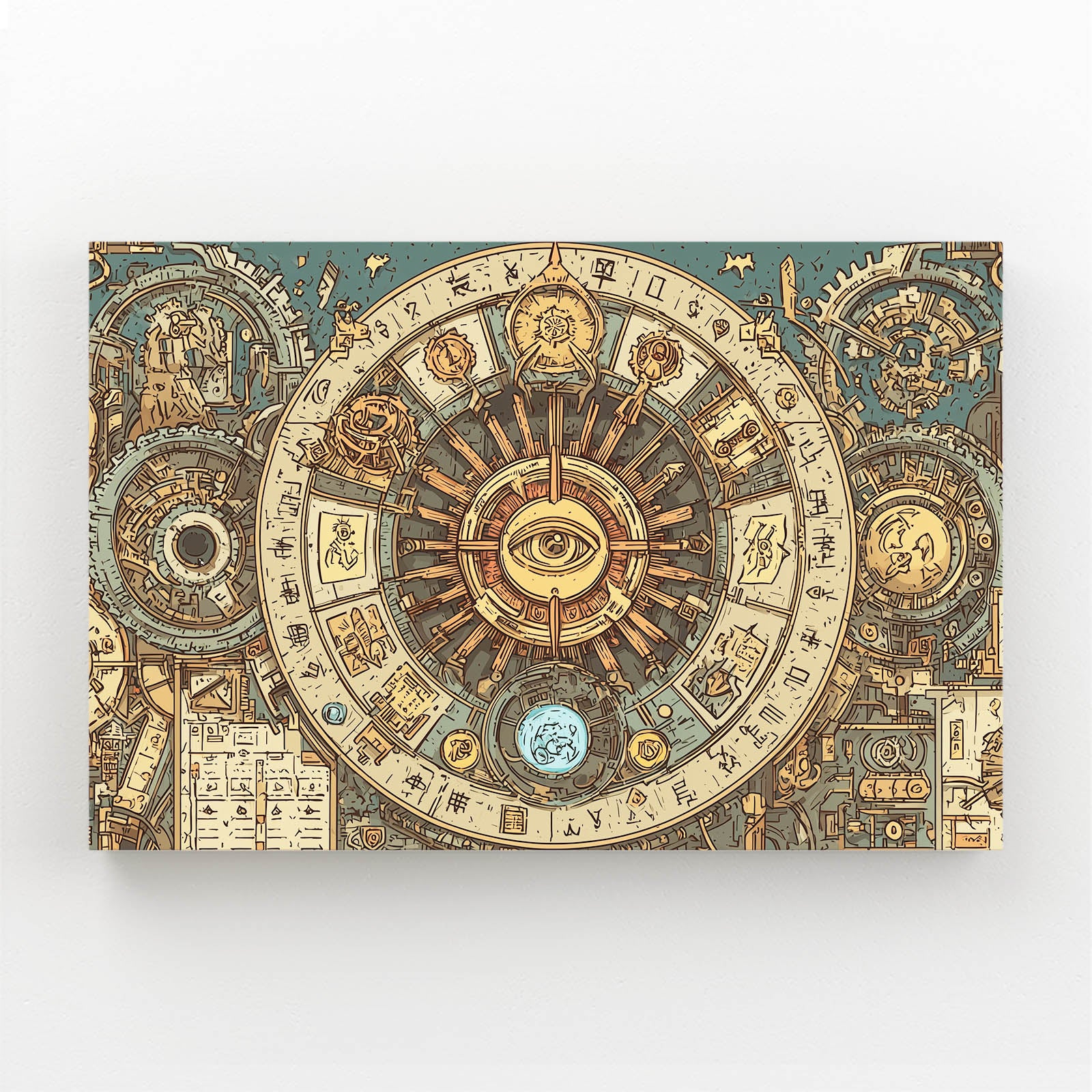 Astral Gear Mandala Steampunk Wall Art – astral gear mandala steampunk canvas print
