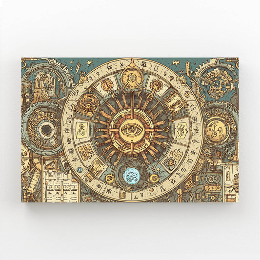 Astral Gear Mandala Steampunk Wall Art – astral gear mandala steampunk canvas print