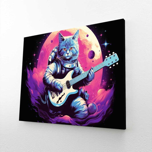 Astronaut Cat With Guitar Art