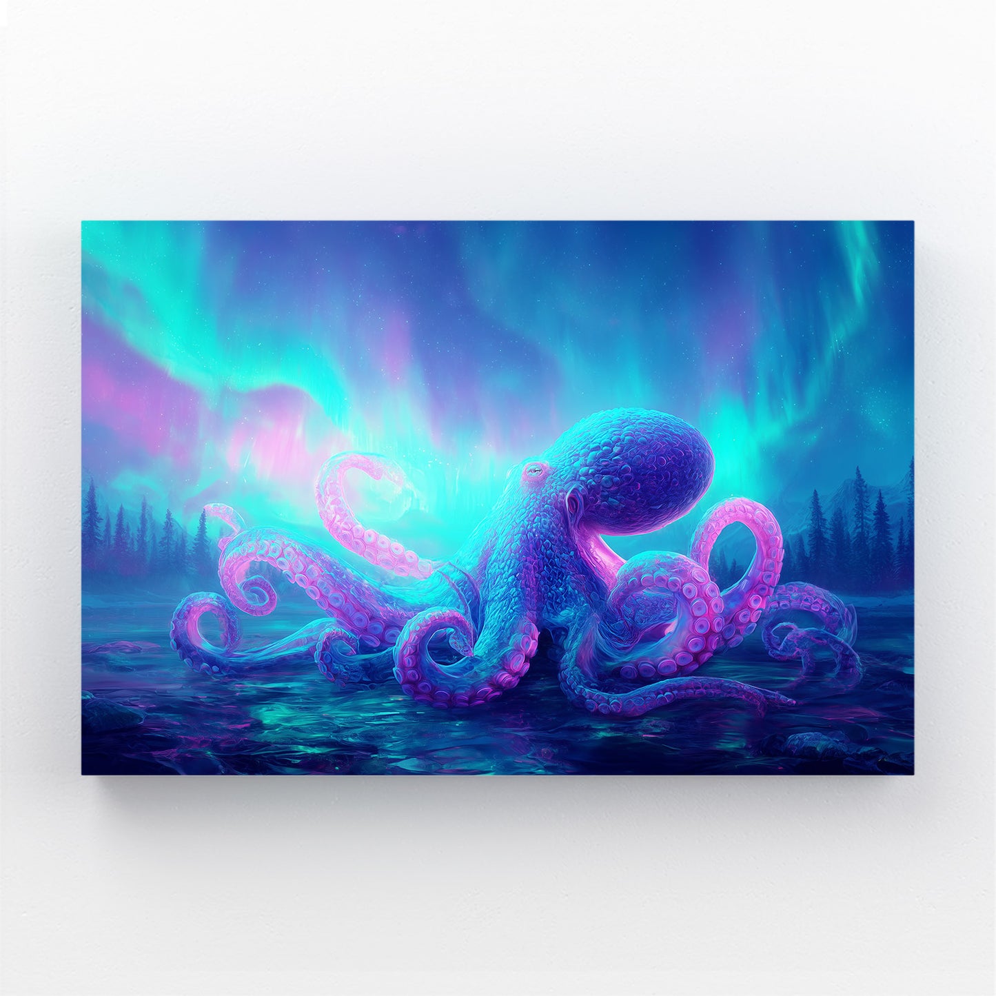 Aurora Glow Reef Octopus Canvas Art – aurora glow reef octopus canvas print