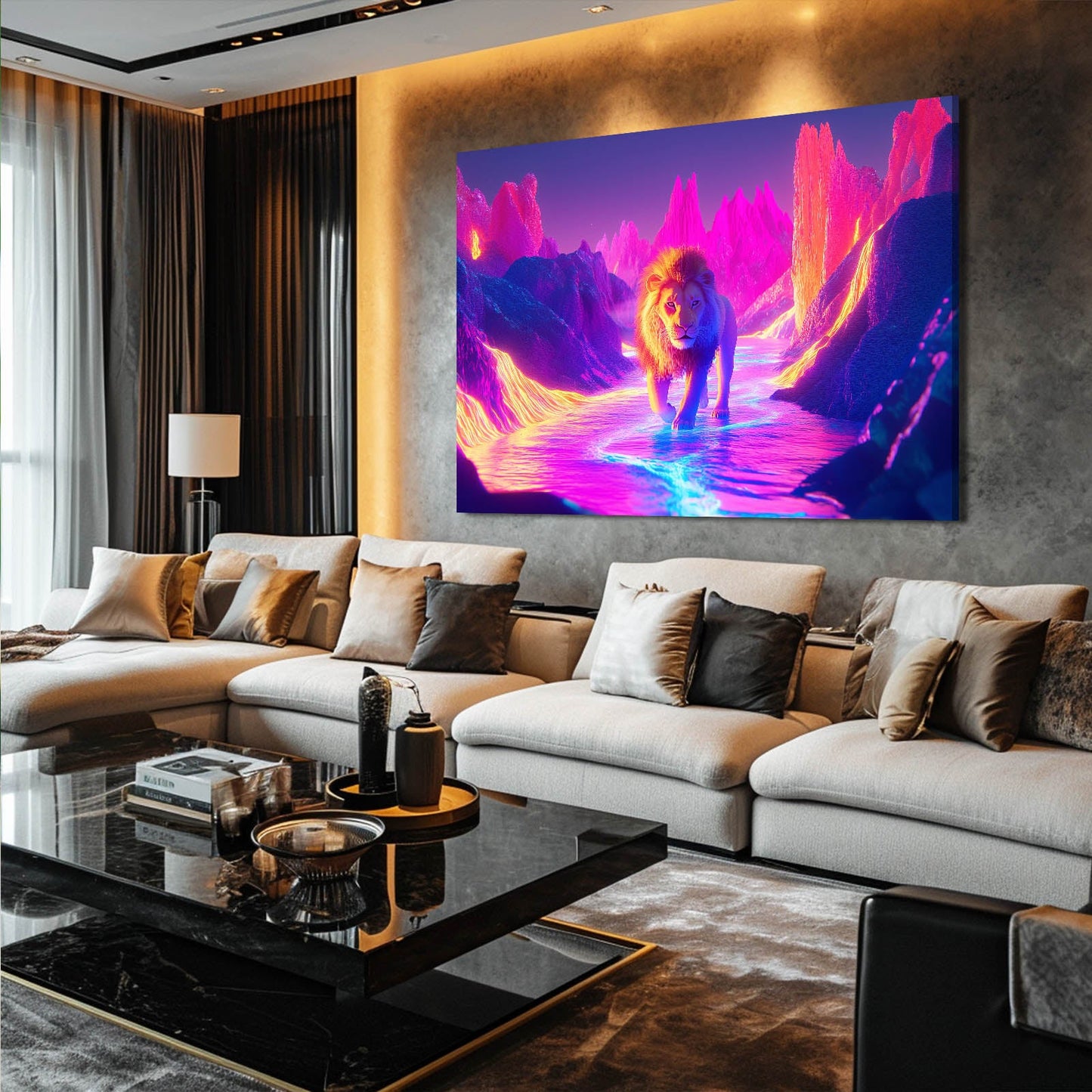 Aurora Path Lion Wall Art