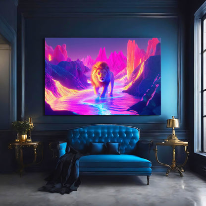 Aurora Path Lion Wall Art