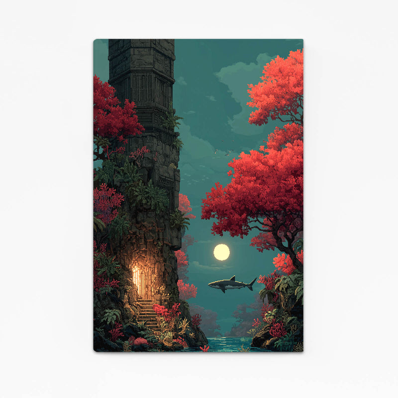 Autumn Moon Tower Shark Wall Decor – autumn moon tower shark canvas print