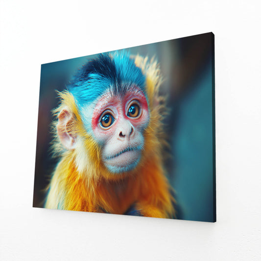 Azure Crest Fur Monkey Prints – angled canvas view on white background
