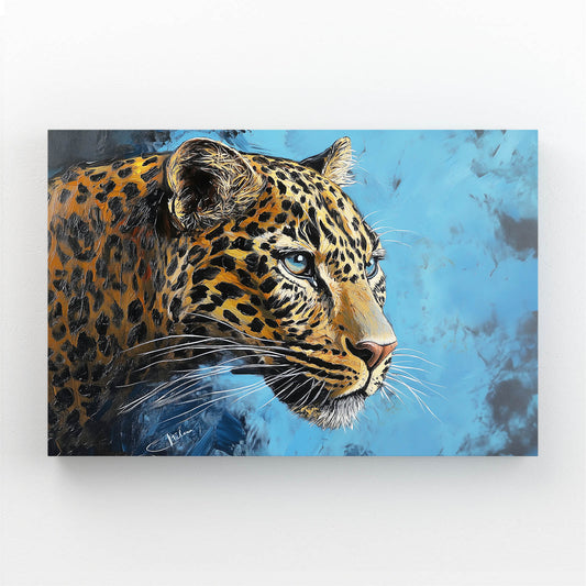 Azure Paint Profile Leopard Wall Art – azure paint profile leopard canvas print