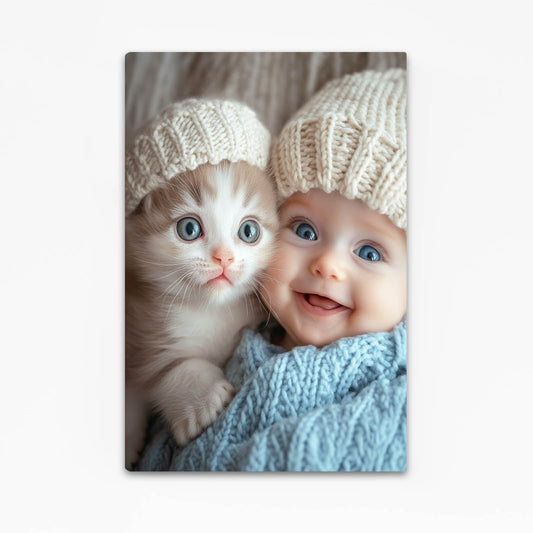 Baby and Cat Wall Art