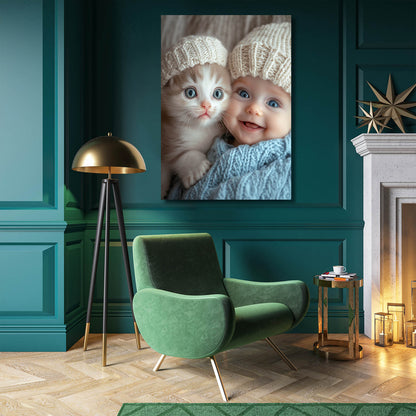 Baby and Cat Wall Art
