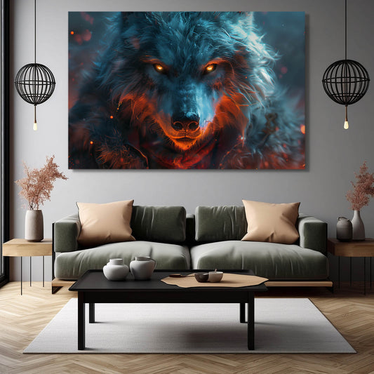 Bad Wolf Art — digital canvas print in blue tones, view 3