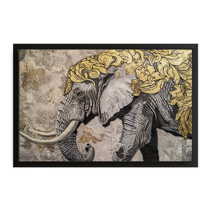 Baroque Floral Elephant Wall Art
