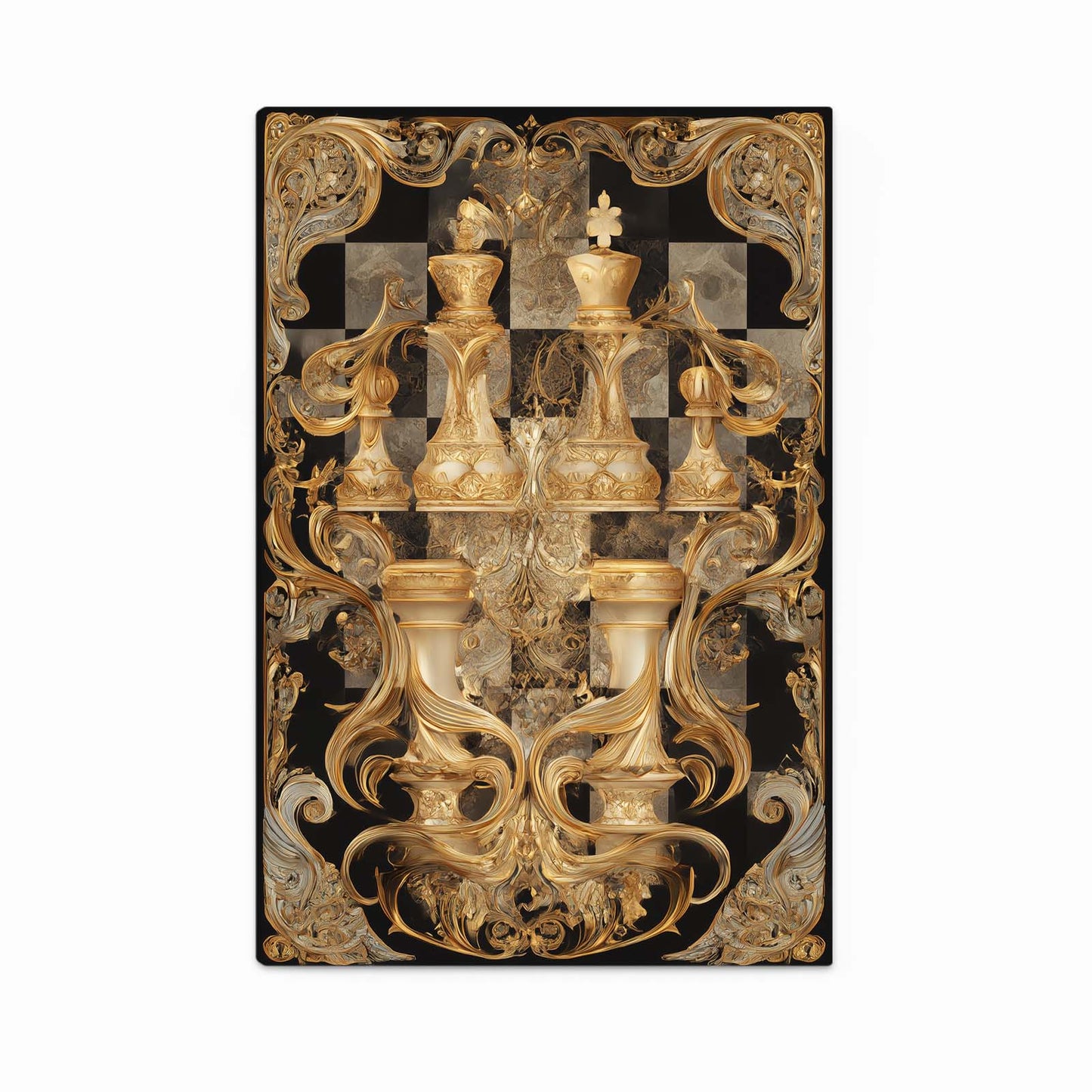 Baroque Gilded Court Chess Art – baroque gilded court chess canvas print