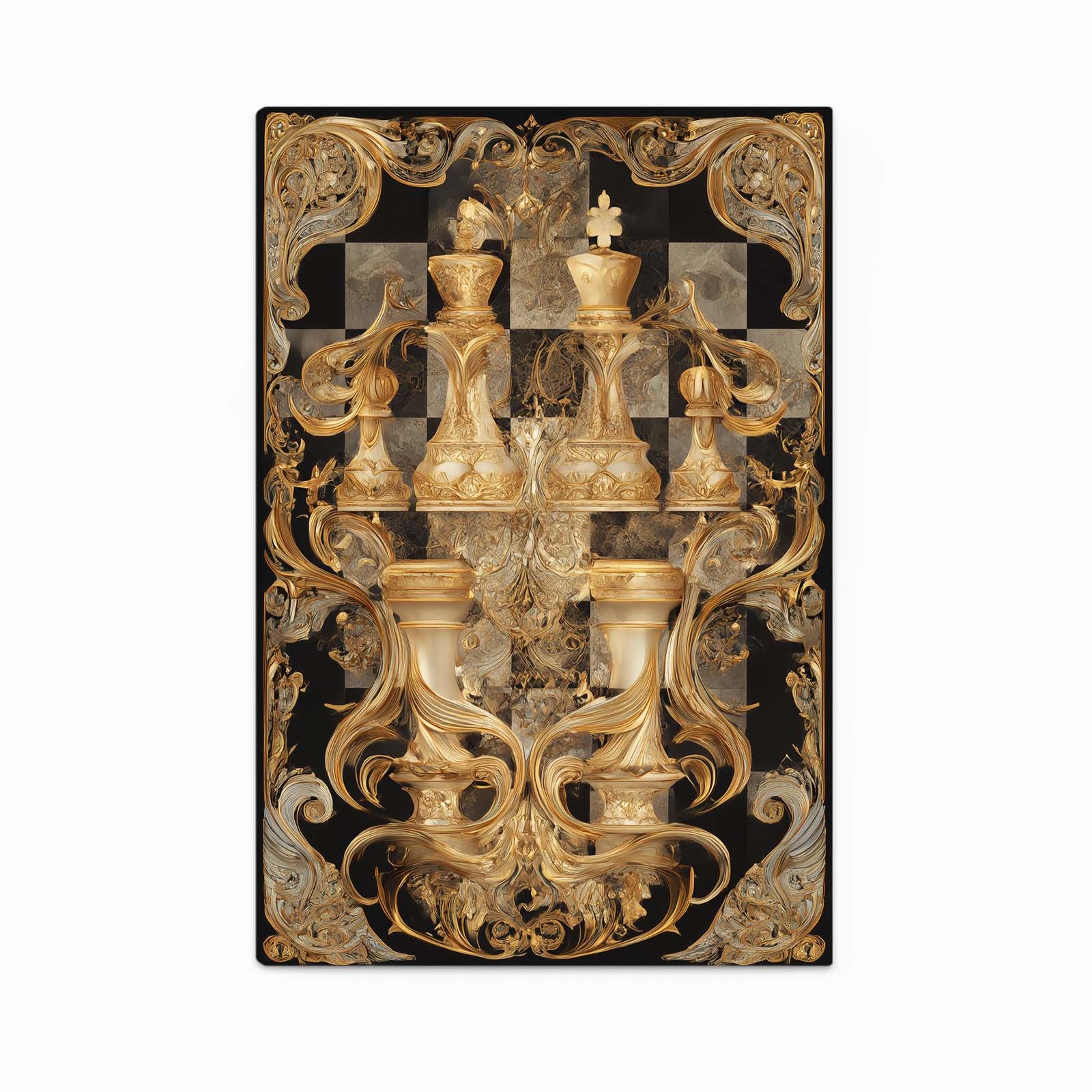 Baroque Gilded Court Chess Art – baroque gilded court chess canvas print