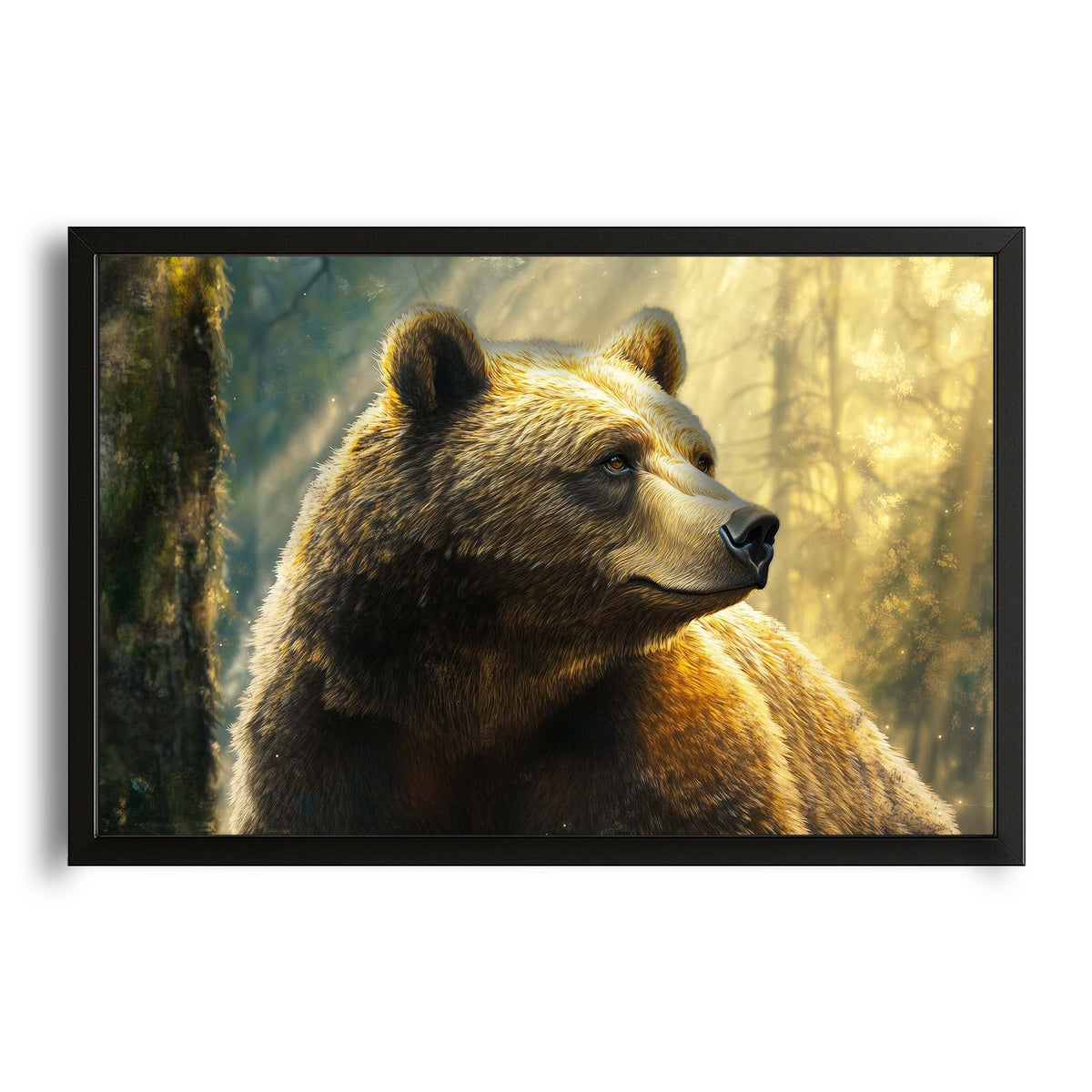 Bear Art Forest — contemporary canvas print in orange tones, canvas print on white background